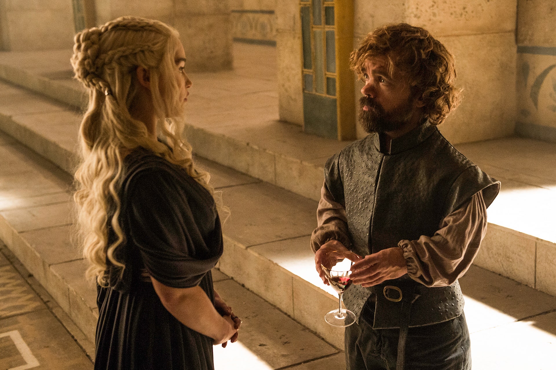 Game of Thrones. 2011-2019. HBO Entertainment.
Tyrion Lannister speaking with Daenerys Targaryen.