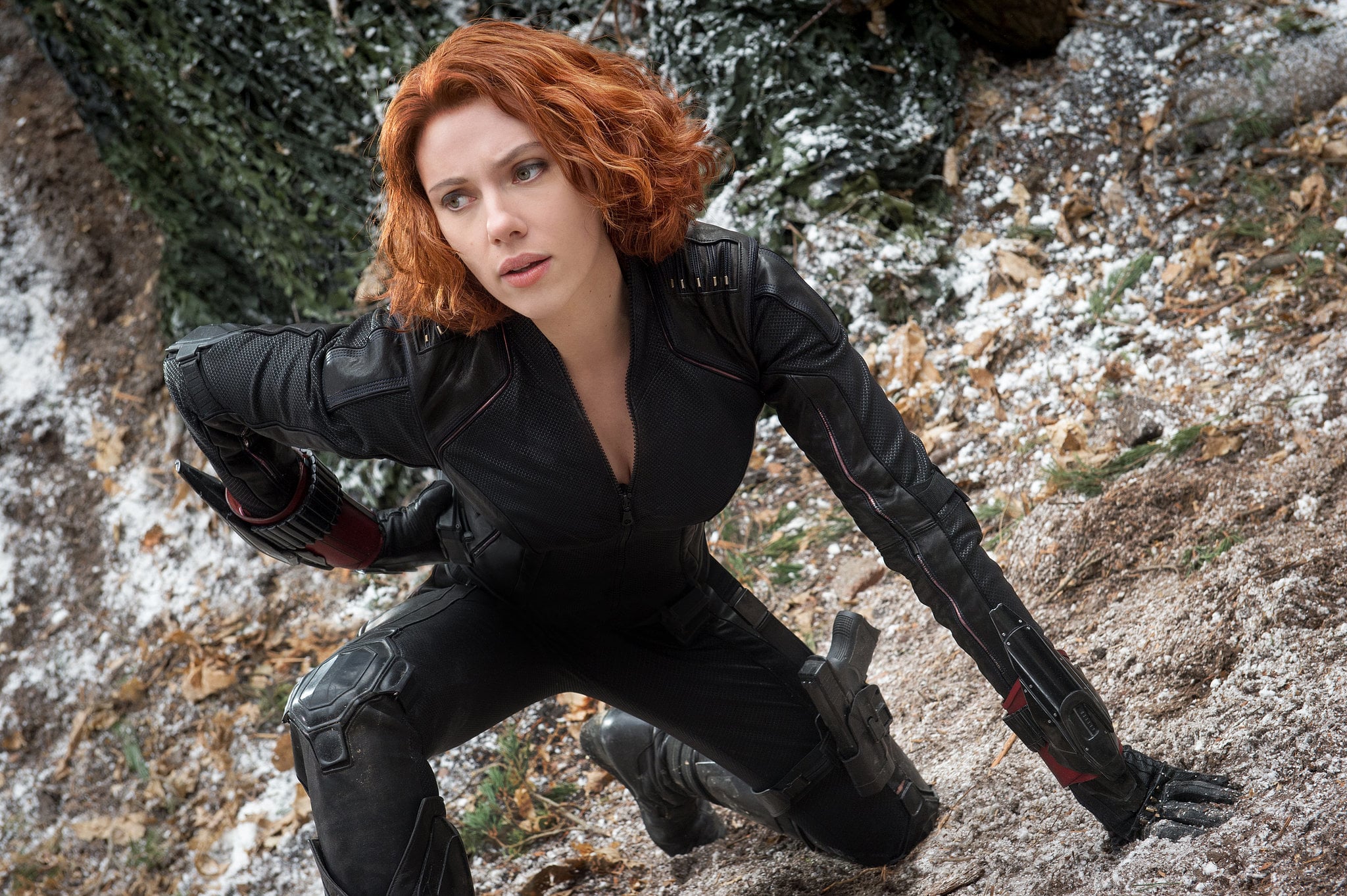 Natasha Romanoff in the first battle of Avengers: Age of Ultron.