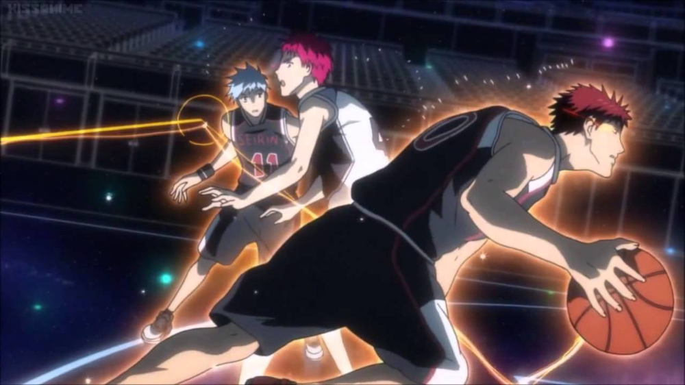 Kuroko's Basketball. Tadatoshi Fujimaki. 2012-2015. Pictured is Kagami dribbling past Akashi. 