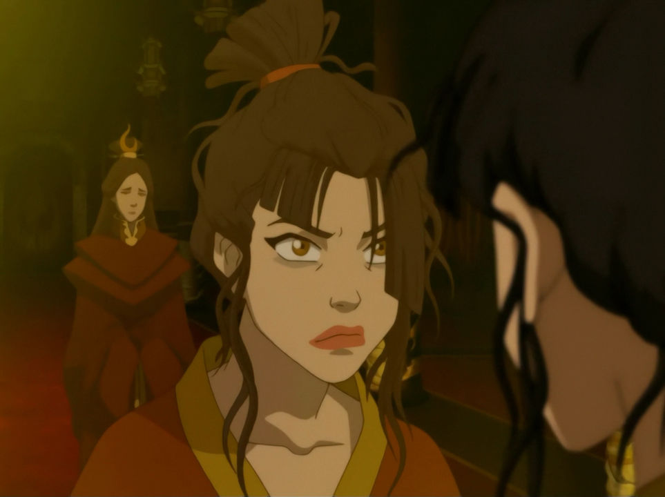 Azula stares at a hallucination of her mother, Ursa.