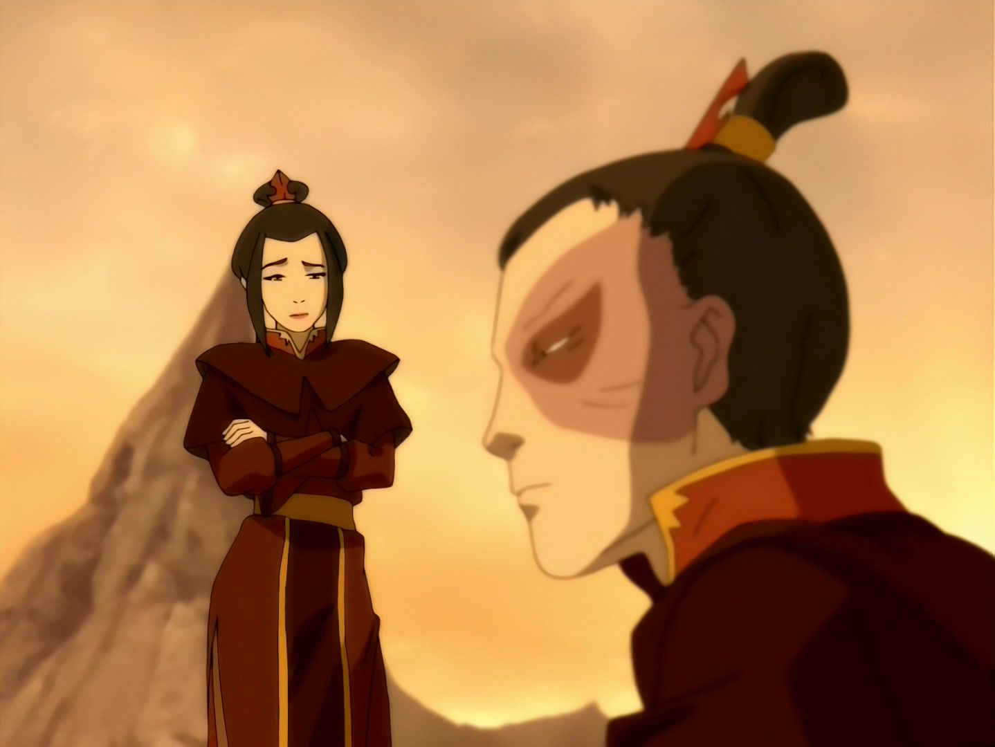 Zuko and Azula having a conversation.