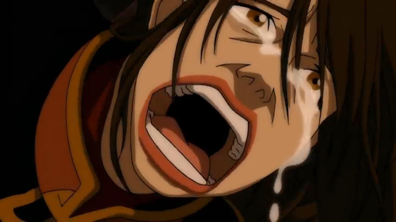 Azula breaks down and cries after her defeat by Zuko and Katara.