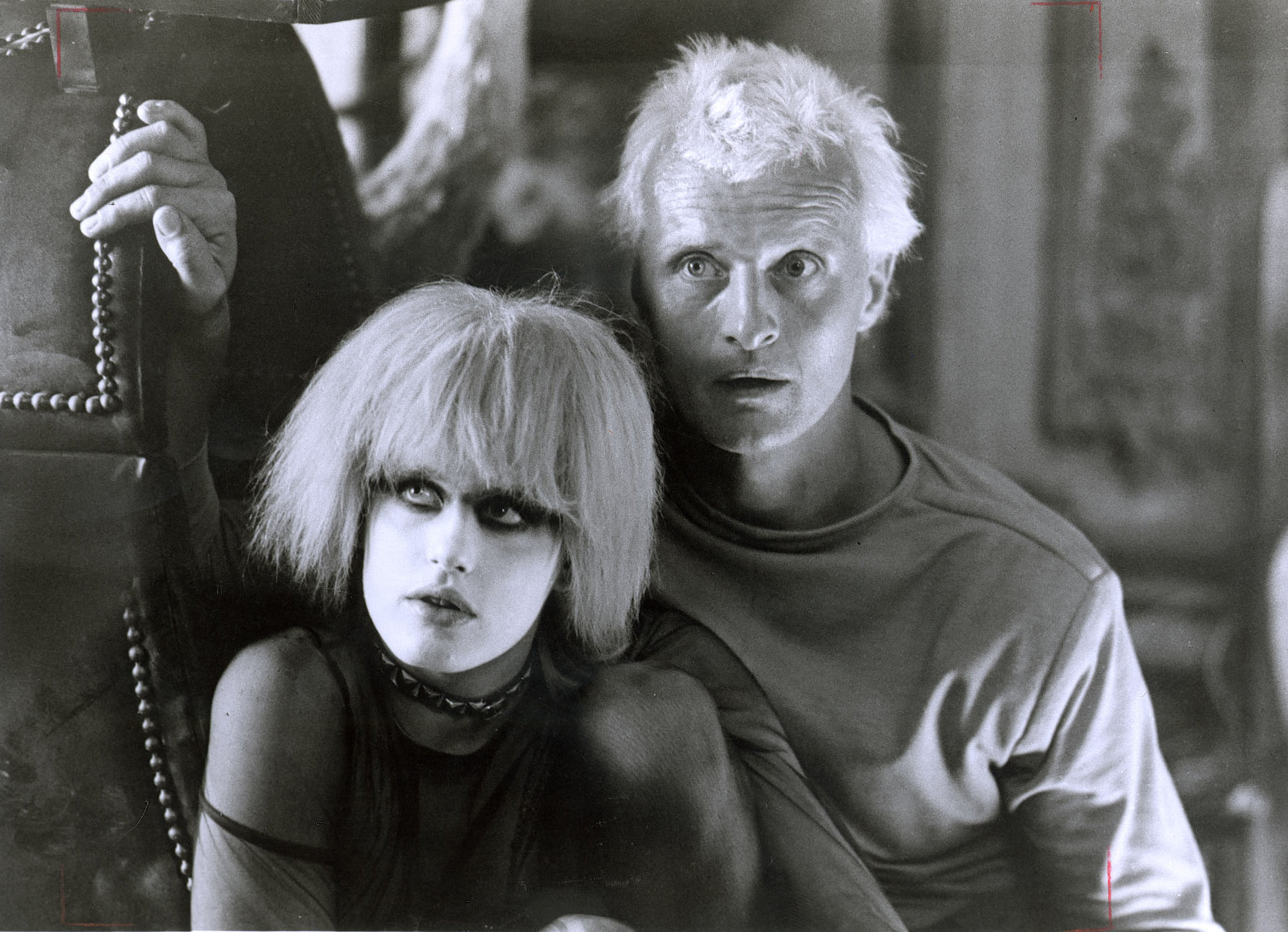 Replicants Roy Batty and Priss are pictured in Blade Runner (1982).