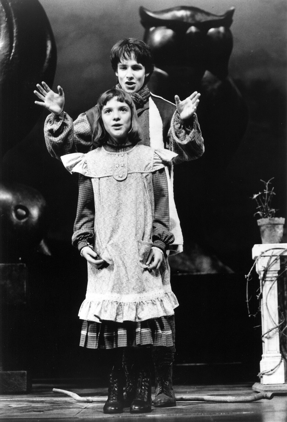 Dickon (John Cameron Mitchell) and Mary (Daisy Eagan) singing "Wick" from the Broadway production of The Secret Garden, 1991-1993 (Image from Playbill).