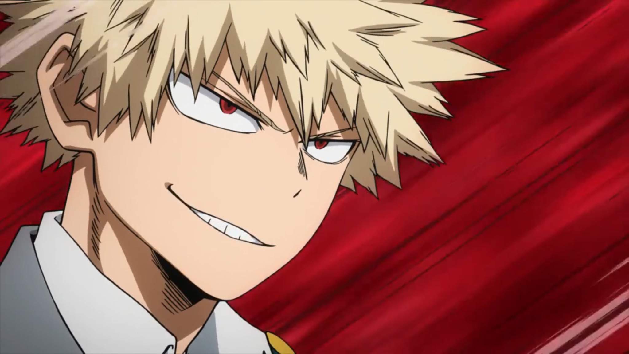 Bakugo cracking a smile.