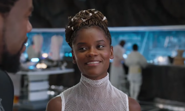 Shuri, in her high tech research facility. (Coogler, Ryan, director. Black Panther. Marvel. 2018.) 