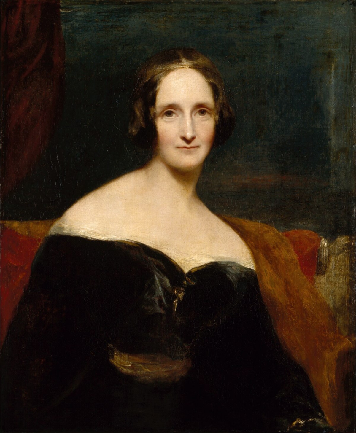 Mary Shelley, painted oil on canvas by Richard Rothwell in 1840.