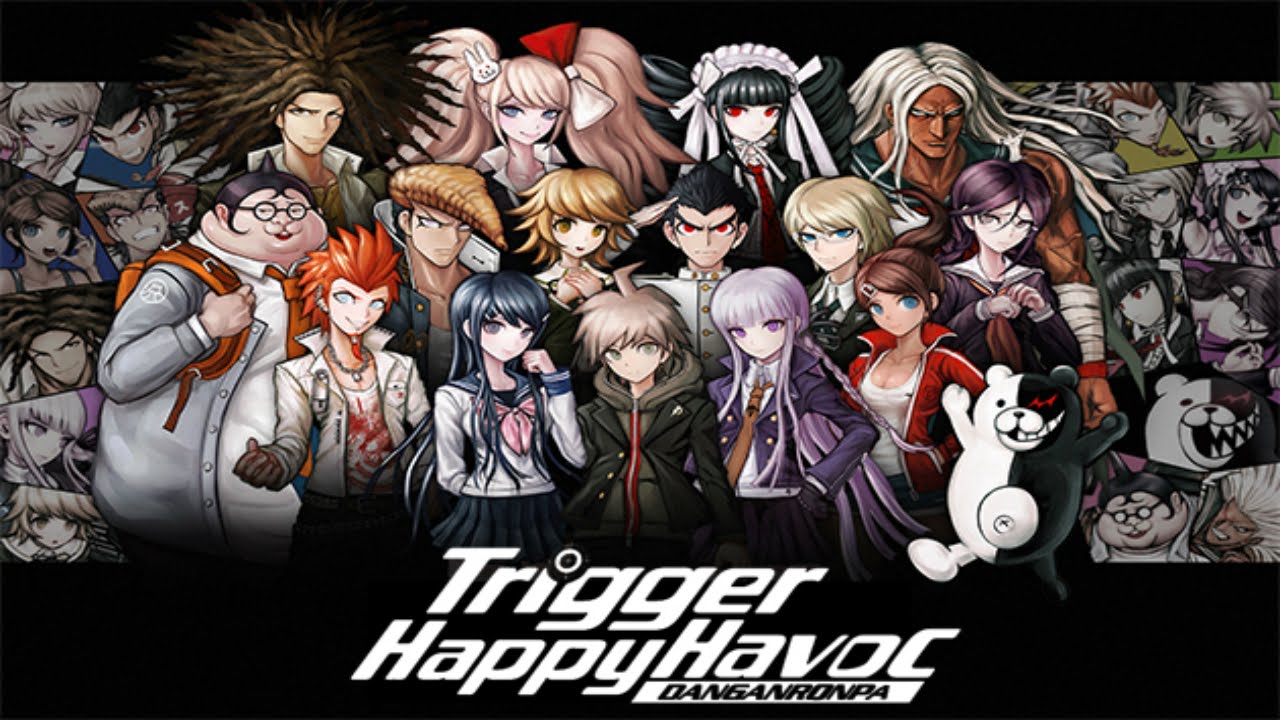 Promotional art showcasing the 15 students in "Danganronpa: Trigger Happy Havoc." (2010).