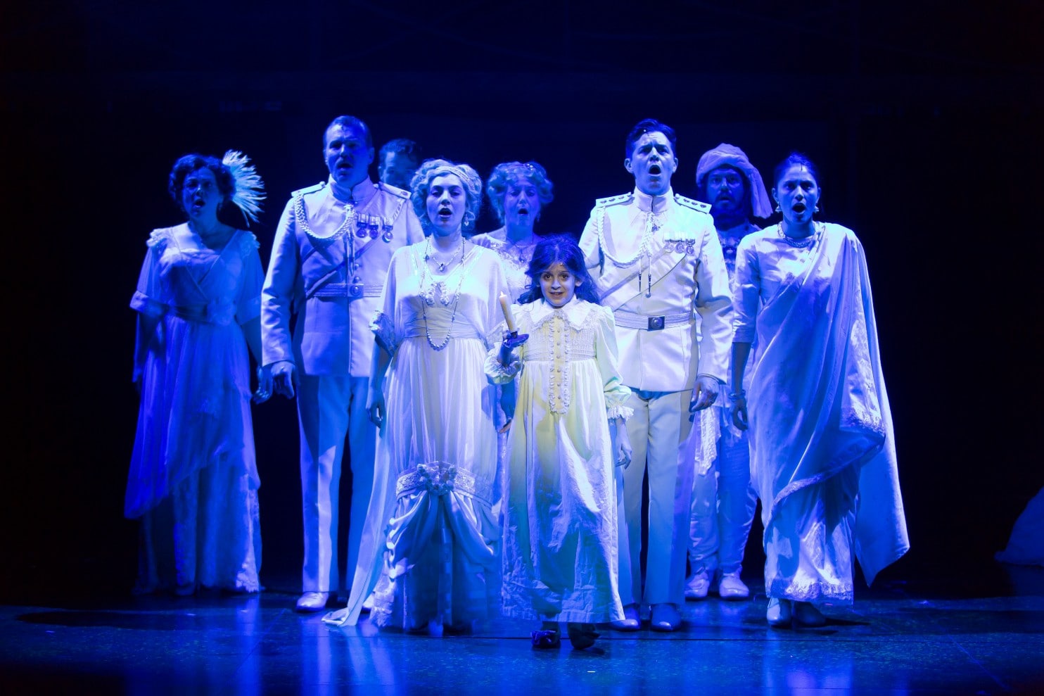 The cast of The Secret Garden, starring Anya Rothman as Mary (center) in the Shakespeare Theatre Company's production of The Secret Garden, 2016-2017 (Image from the Shakespeare Theatre Company).