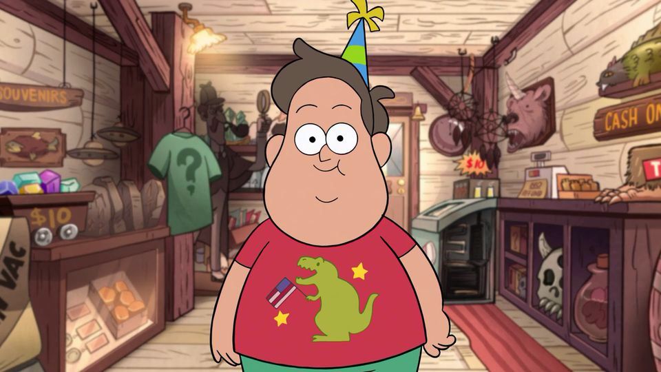 Young Soos standing in front of the vending machine at his birthday party.