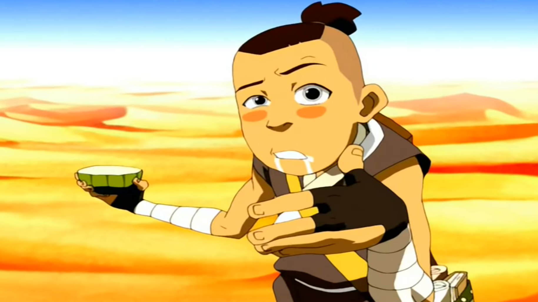 Sokka gets high off cactus juice and gives an infomercial spiel.