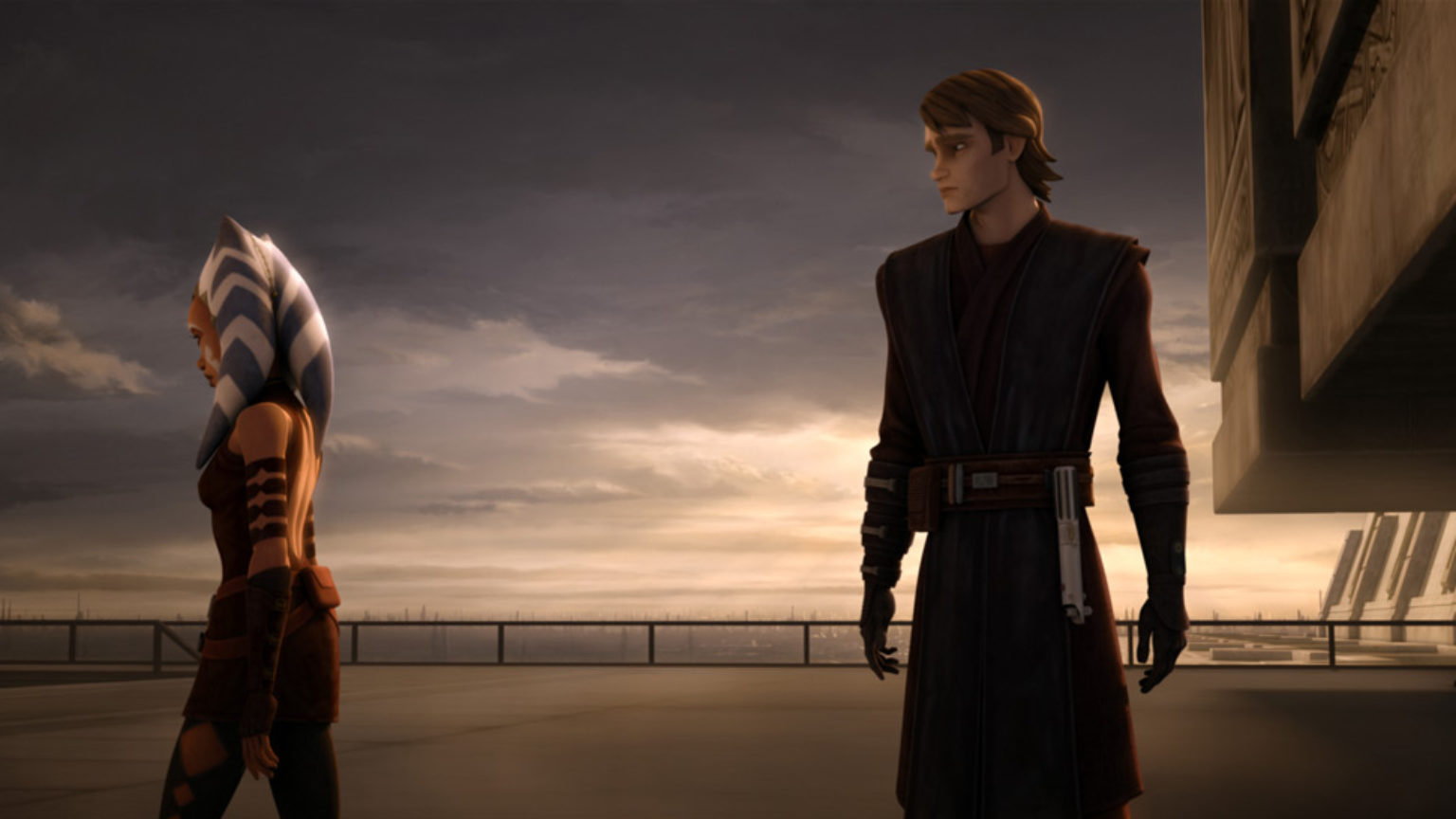 Ahsoka and Anakin sharing a heartbreaking goodbye. 