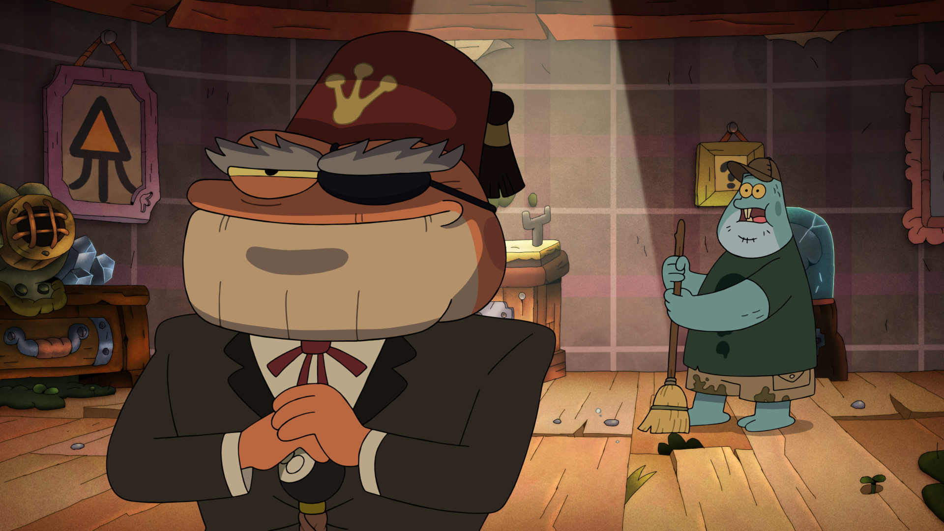 Amphibia crossover with Gravity Falls. Grunkle Stand and Soos appear as humanoid frogs. 