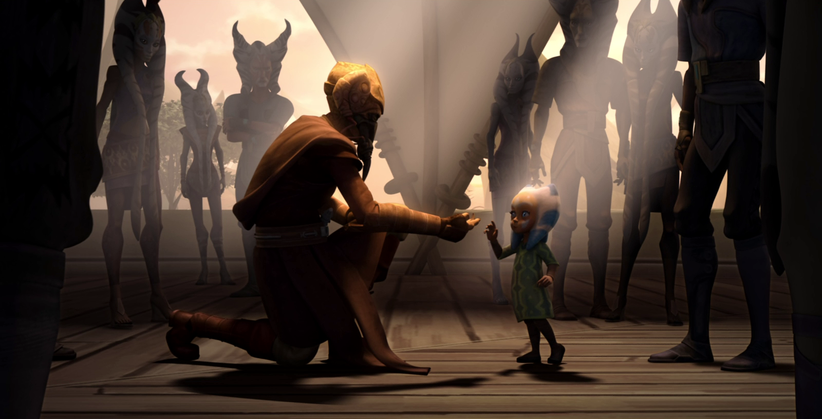 Ahsoka meets Master Plo Koon. 