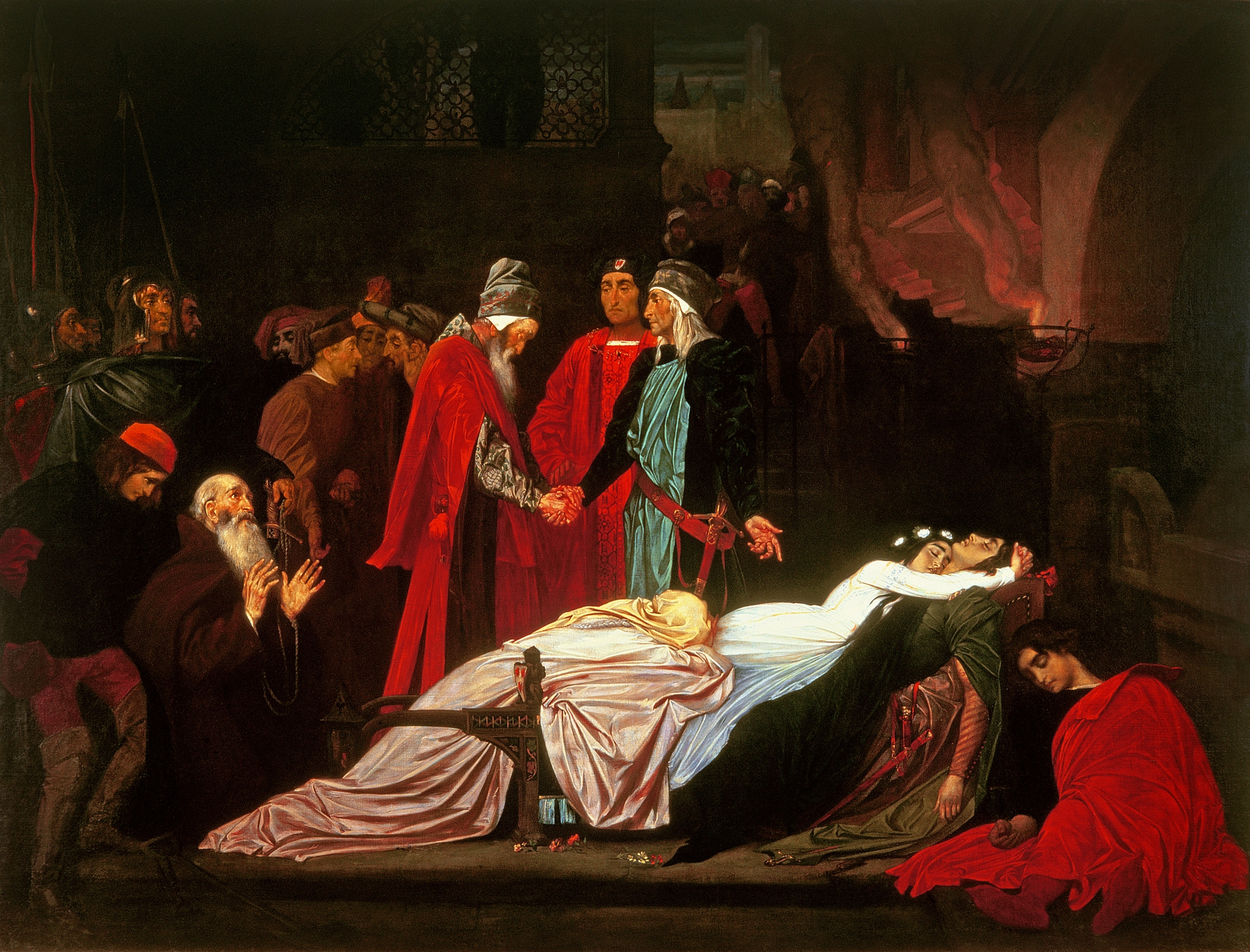  Leighton, Frederic (1830-96). "The Reconciliation of the Montagues and the Capulets over the Dead Bodies of Romeo and Juliet (oil on canvas)." Christie's Images. 2021.