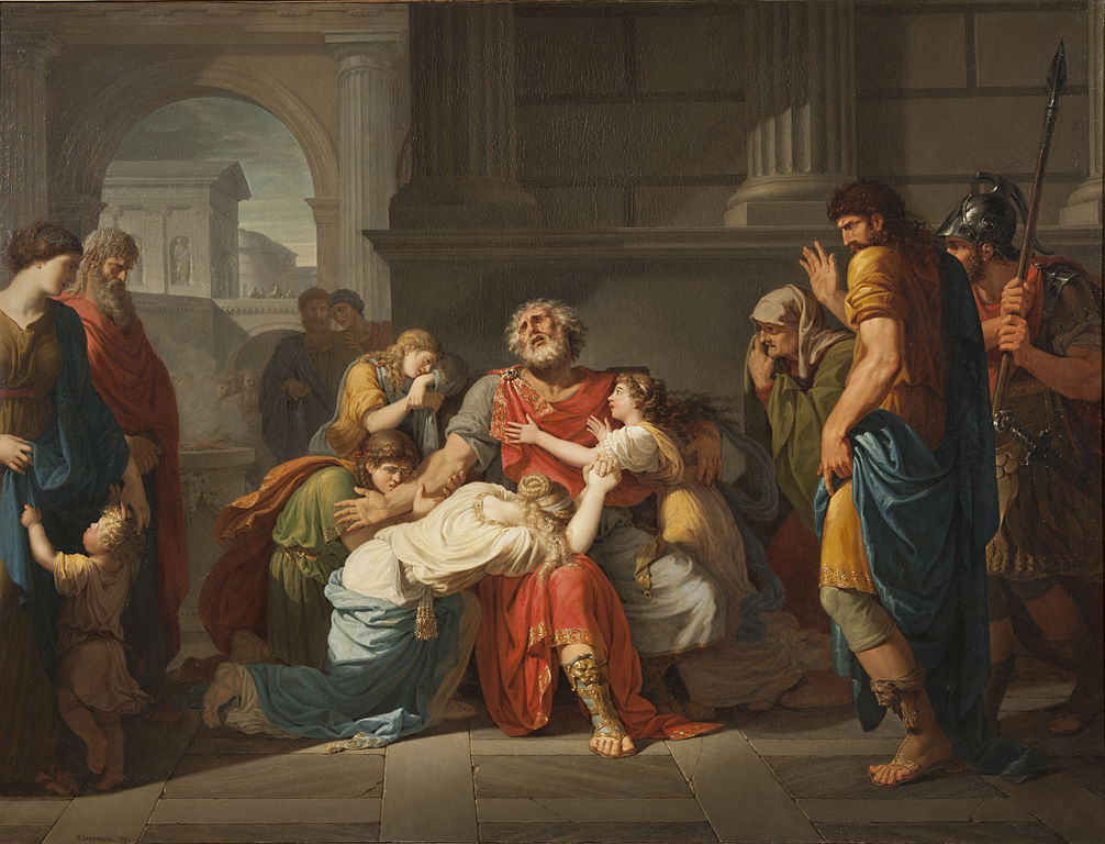 Bénigne Gagneraux.The Blind Oedipus Commending his Children to the Gods. Oil on canvas. 1784. National Museum.