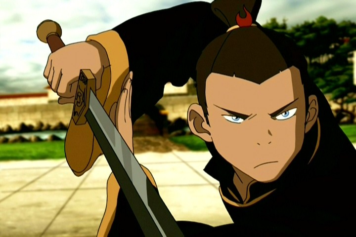 Sokka fights Piandao with his sword crafted from a meteor.