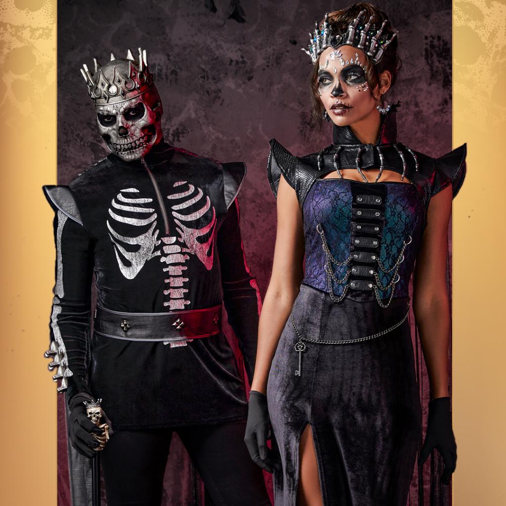 King and Queen skeleton costumes.