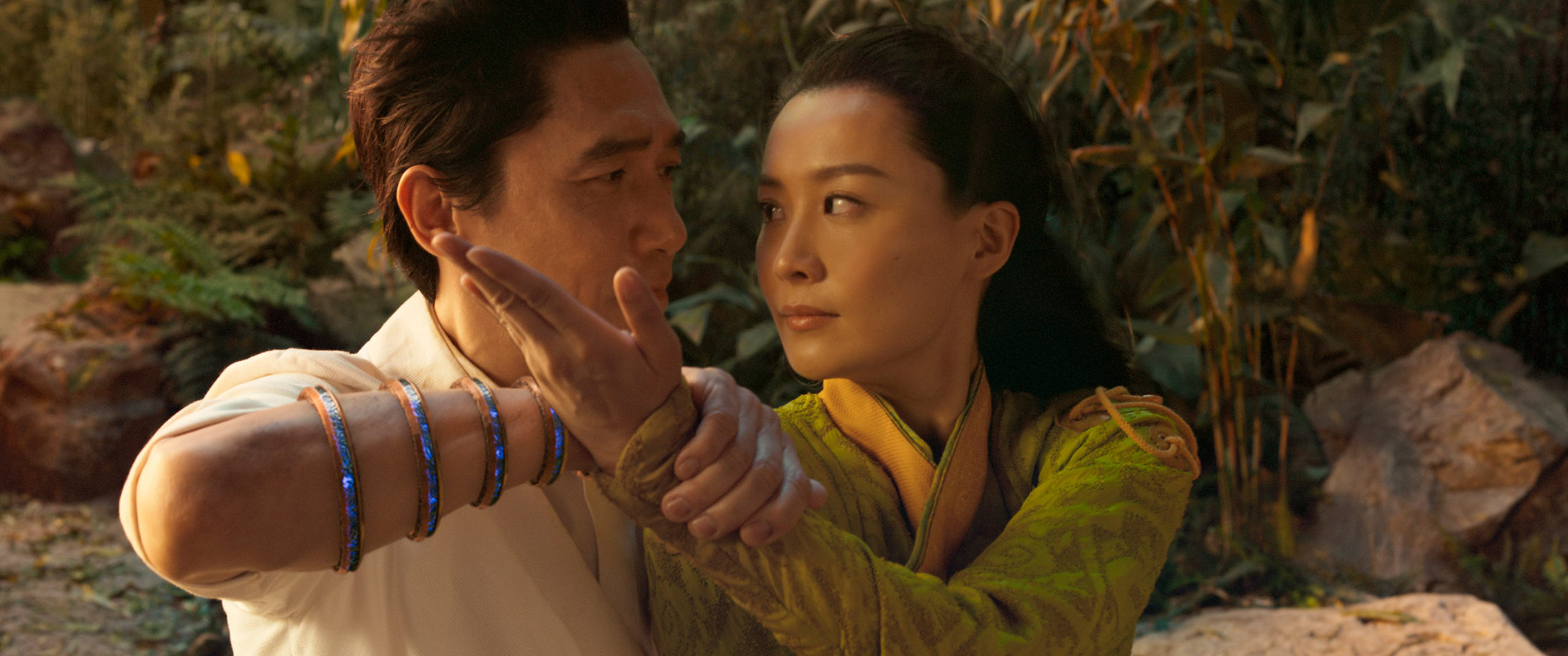 Tony Leung as Xu Wenwu and Fala Chen as Ying Li in 'Shang-Chi and the Legend of the Ten Rings' (2021).