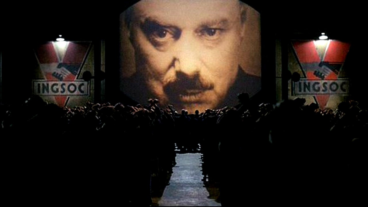 Image of Big Brother in the movie adaptation of the novel "1984."