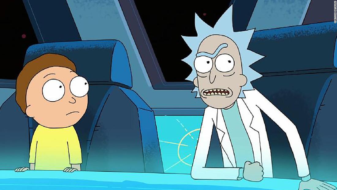 Rick and Morty talking from the show Rick and Morty. 