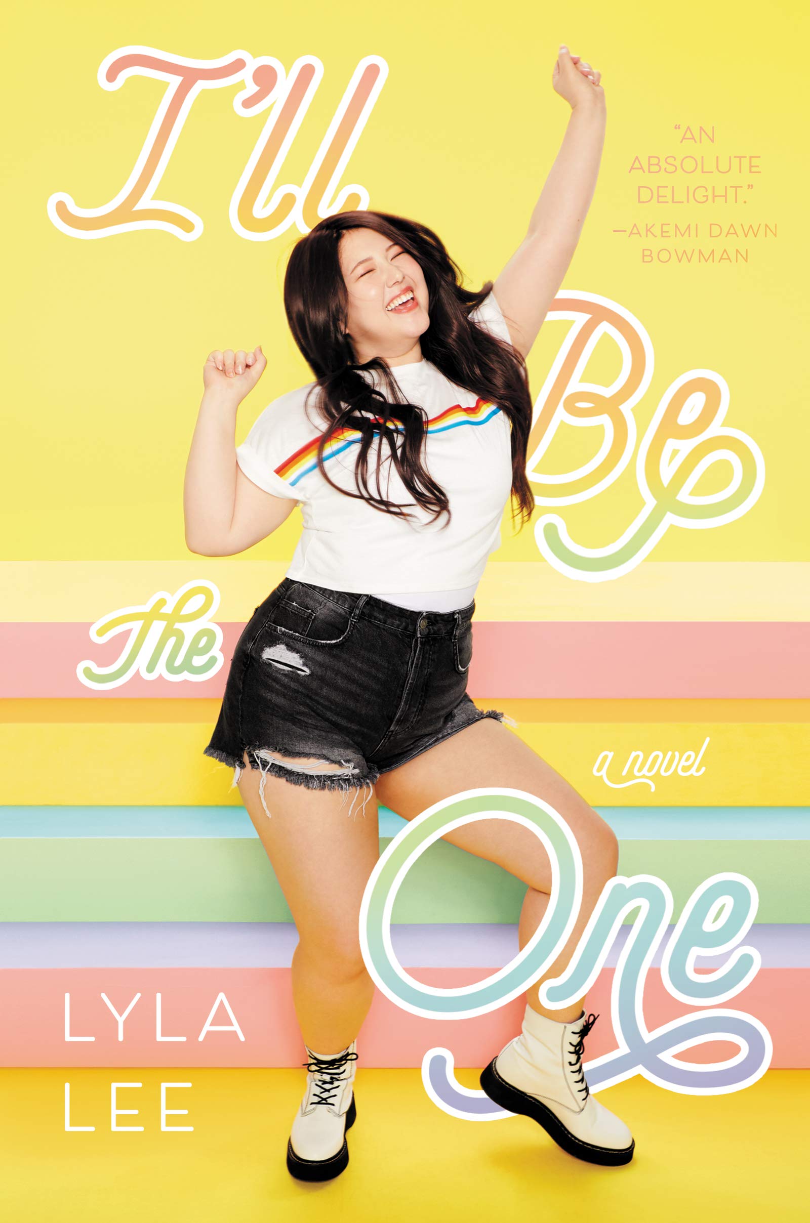 The front cover of "I'll be the one" features a girl dancing happily with a pastel rainbow background. 