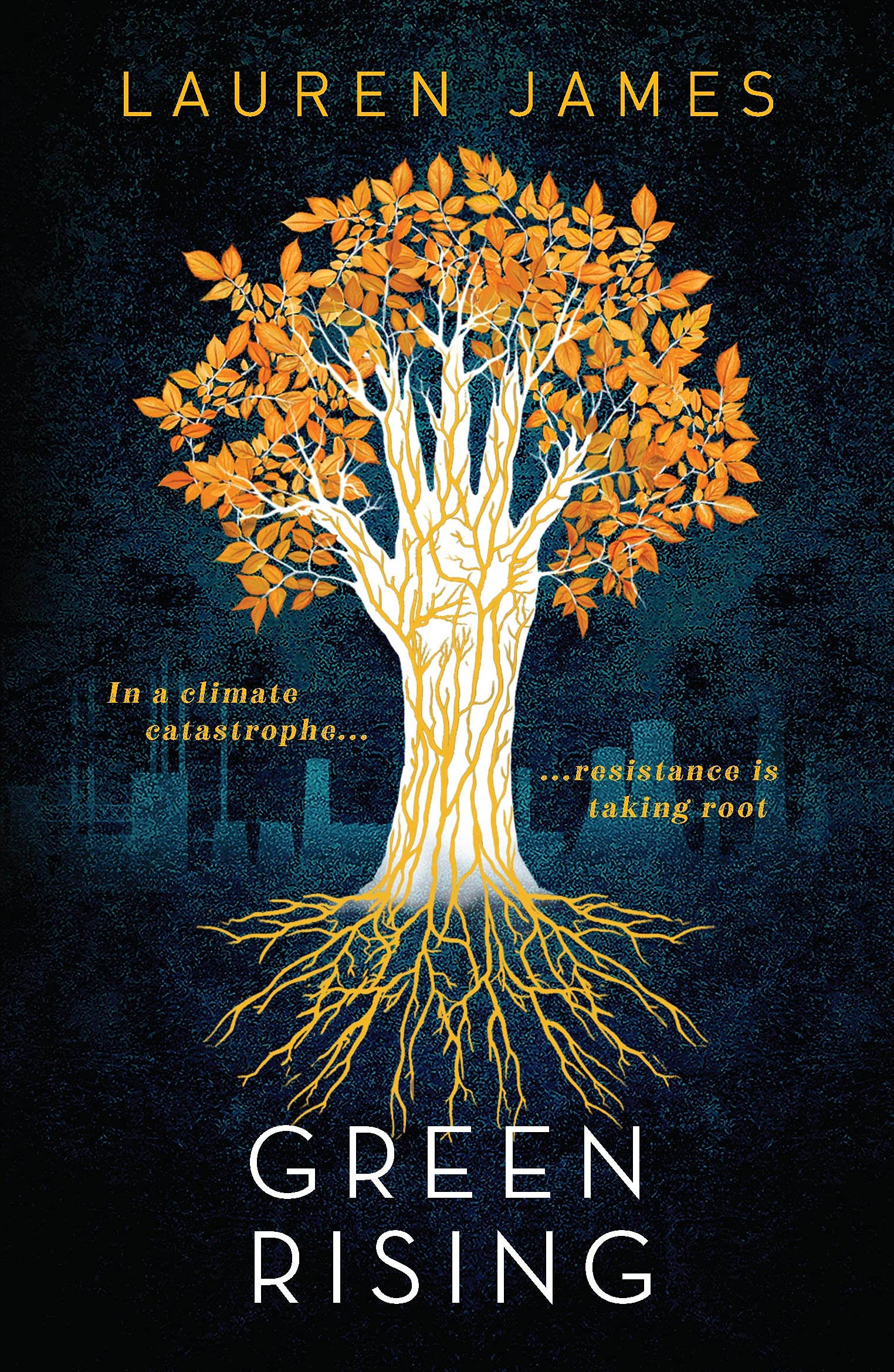 The front cover of "Green Rising" shows a tree growing from the shape of a human hand. 