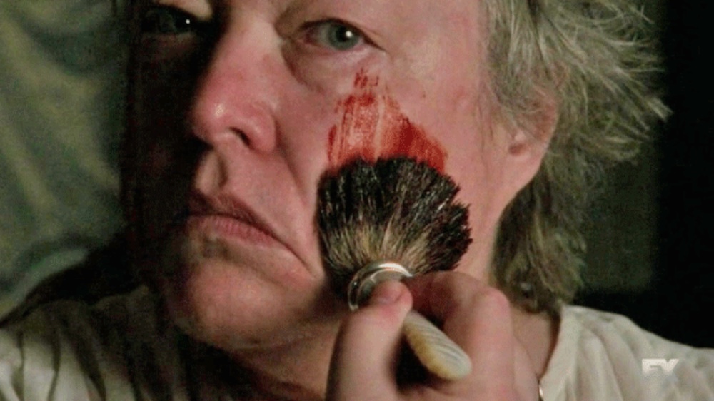 Madame Delphine LaLaurie (Kathy Bates) performs her sickening skin routine, 2011-present. (Photo by FX Networks)