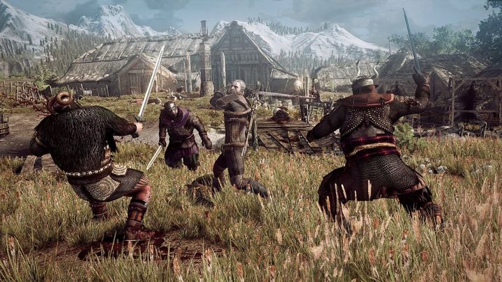 Geralt fights some mercenaries
