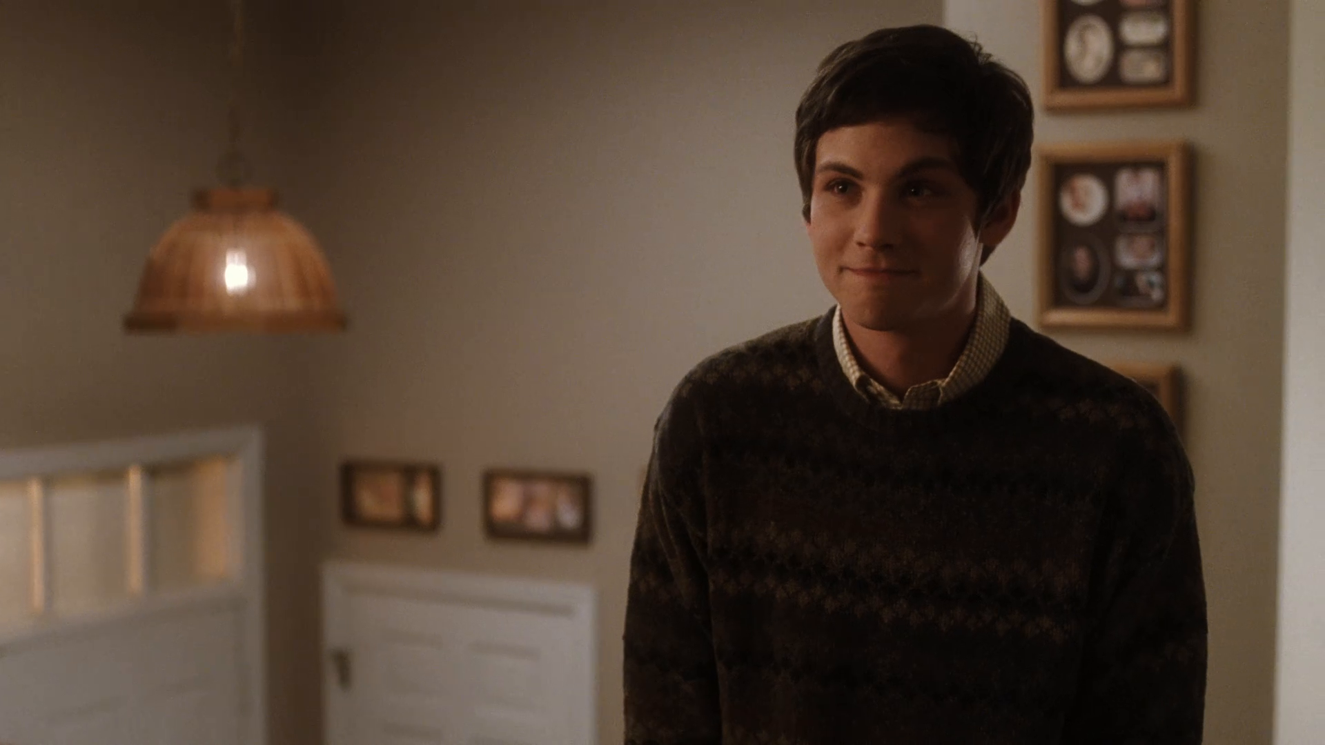 Charlie timidly welcomes his brother home for the holidays in 'The Perks of Being a Wallflower' (2012).