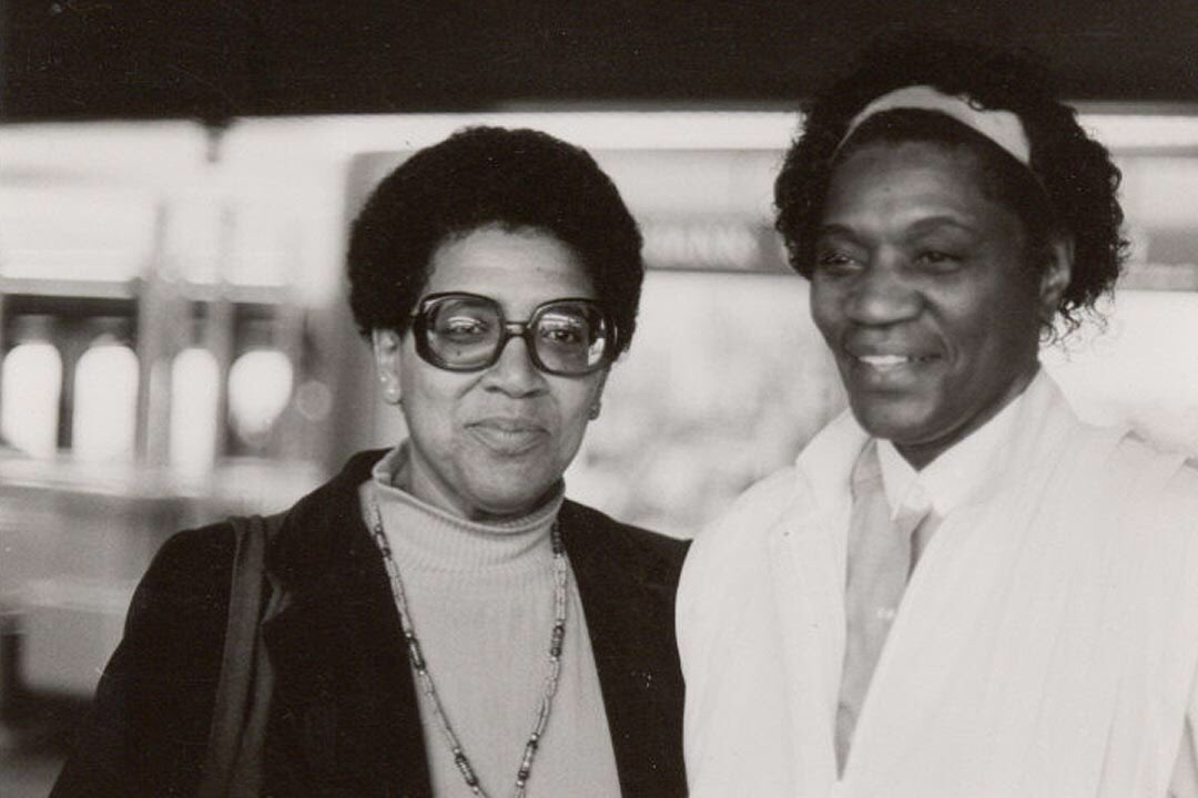 Photo of Audre Lorde with her partner, Gloria I. Joseph.