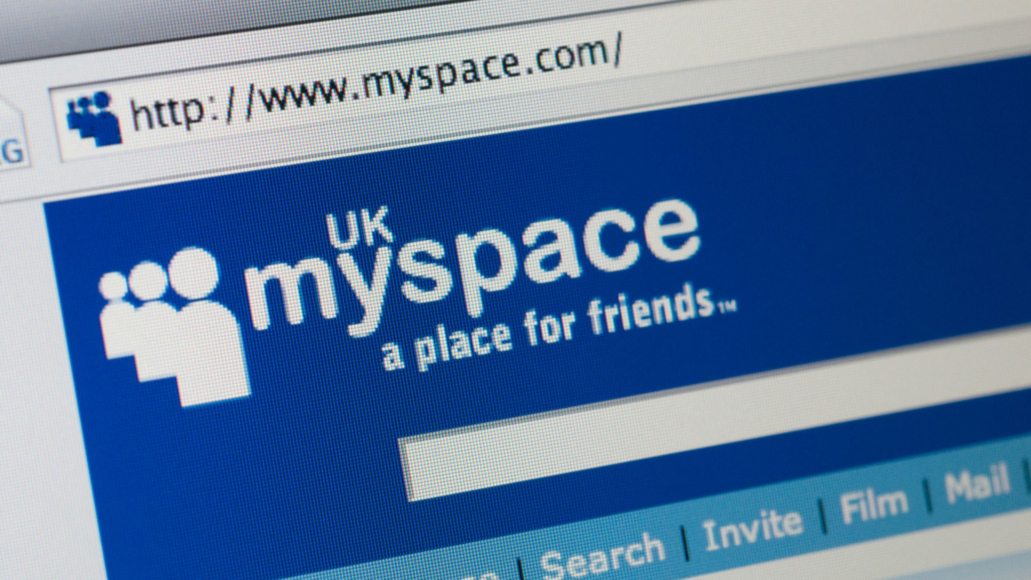 A picture of the Myspace landing page. 