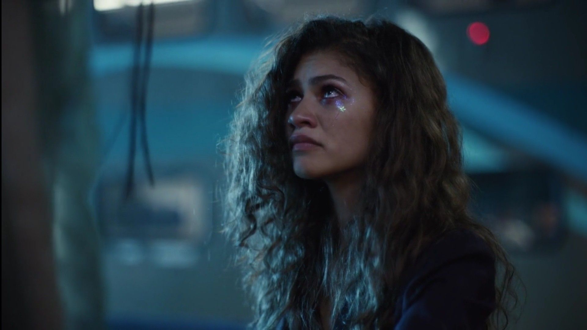 Rue is visibly distraught just before she relapses in the Season 1 Finale of 'Euphoria' (2019-).