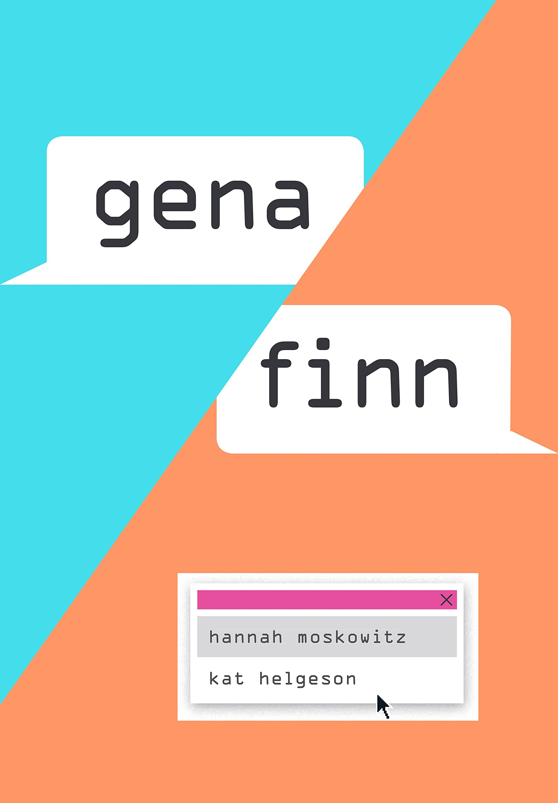 The cover of Gena/Finn: the title is written in speech bubbles similar to a text message or a fandom forum. 