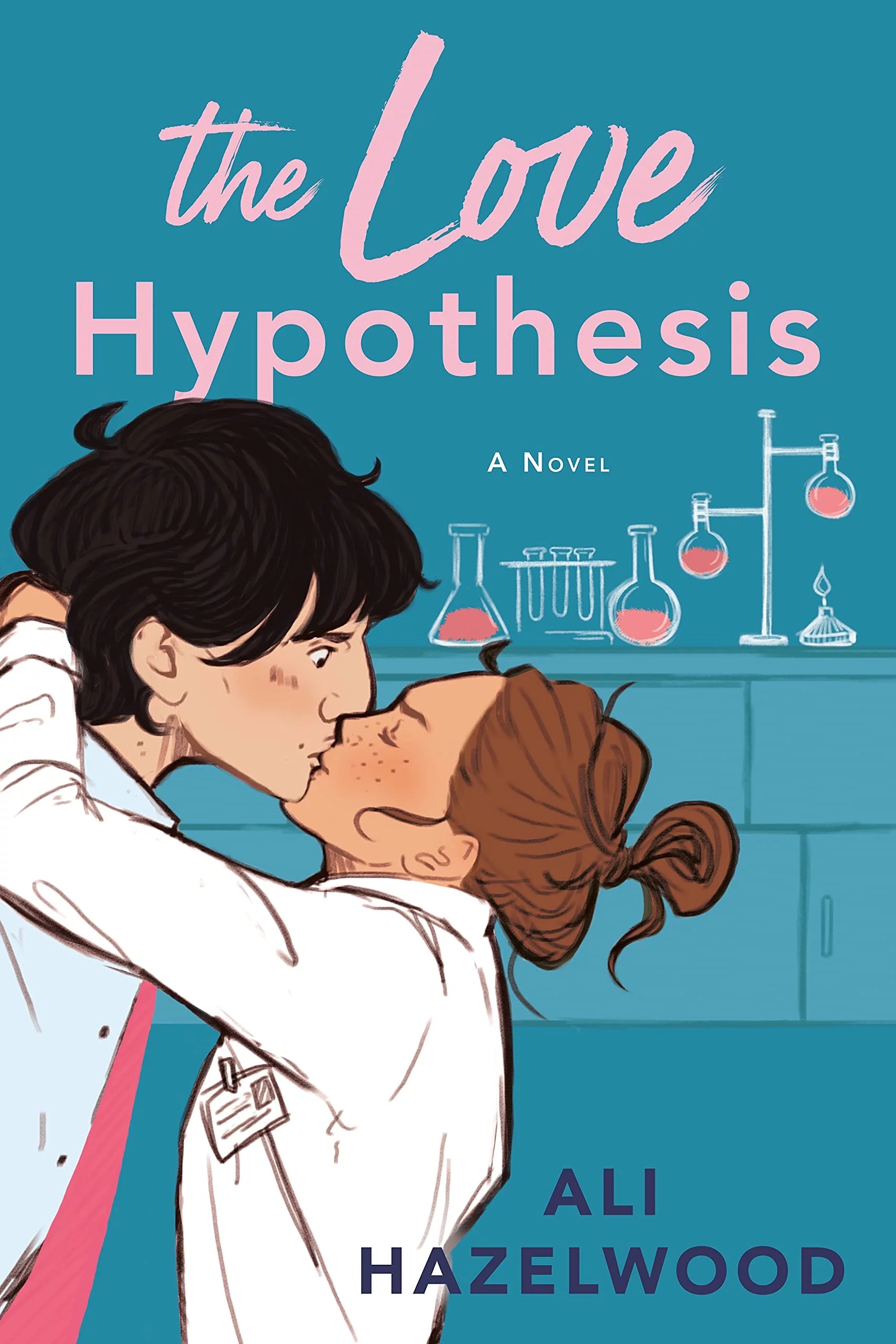 The cover of "The Love Hypothesis" (2021), showing the two main characters Olive and Adam kissing. 