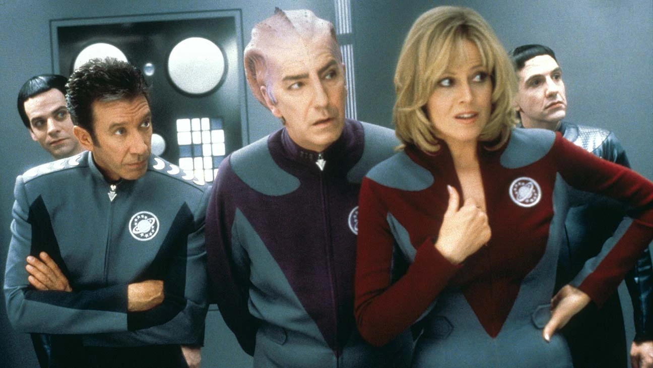 The cast of the fake fandom Galaxy Quest, transported to a real alien ship. 