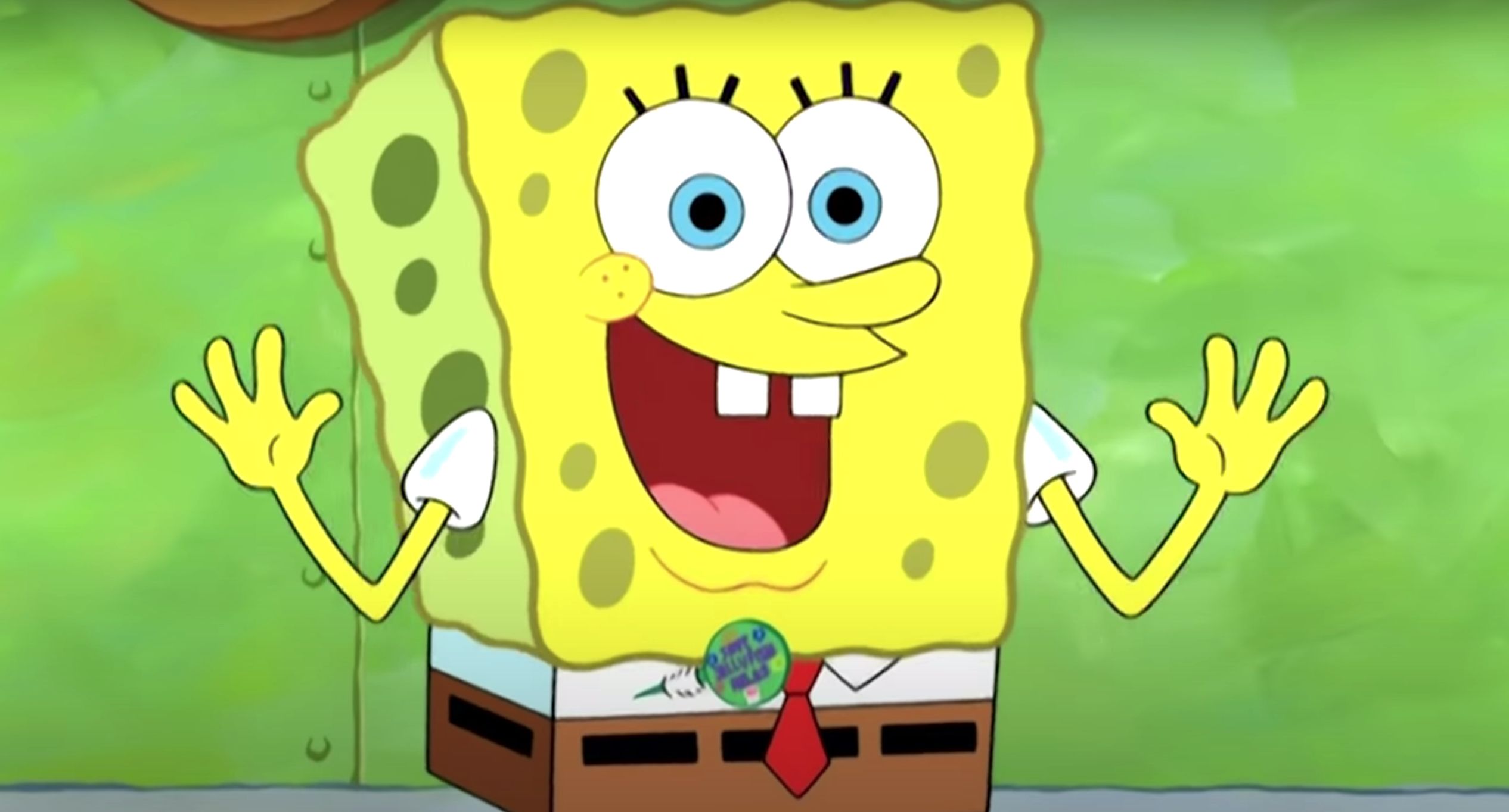 A screencap of Spongebob from "Spongebob Squarepants". 