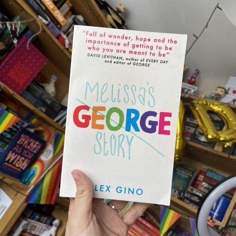 Photo of original cover for "George" which has the name scratched out and replaced with "Melissa's Story."