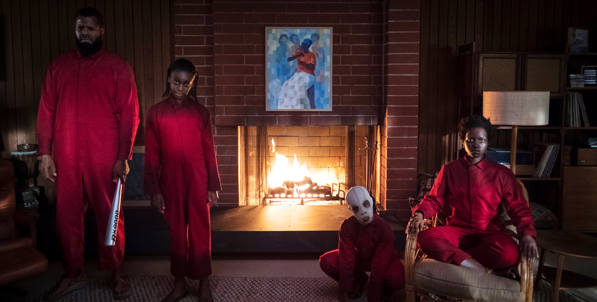 The Tethered Wilson family gaze upon their counterparts after breaking into the Wilson home in 'Us.' 