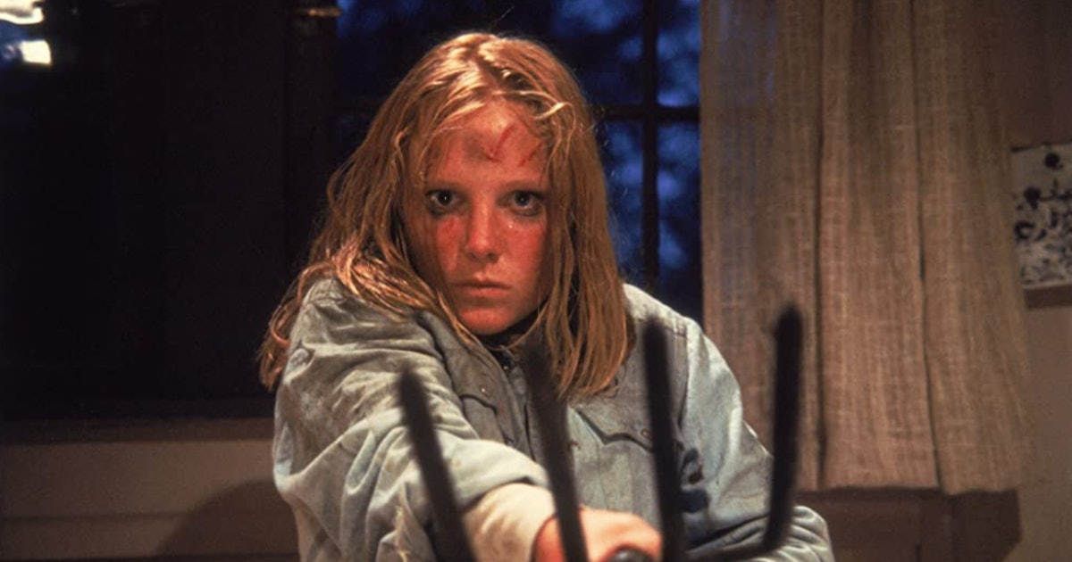 Final girl Ginny wields a pitchfork against Jason in 'Friday the 13th Part Two.' 