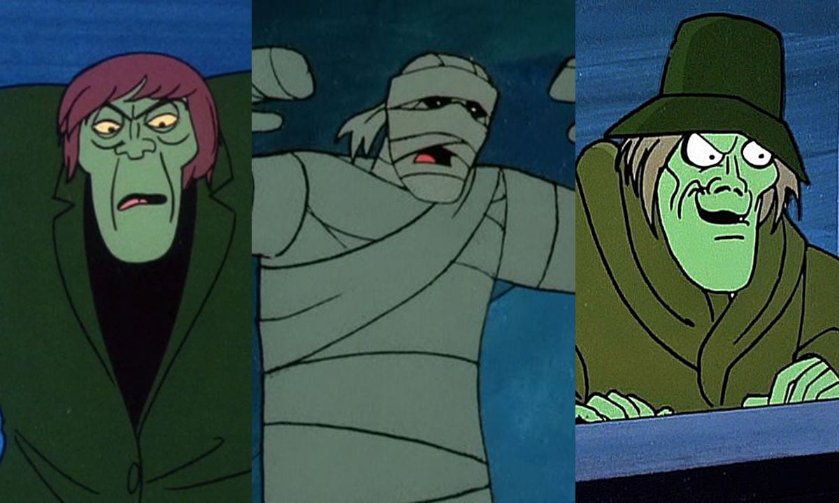 A line-up of three villains from the Scooby-Doo series. 