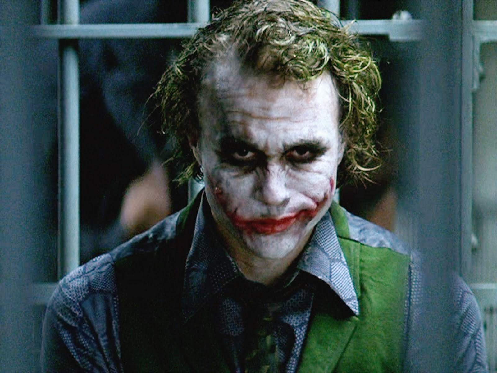 A still of Heath Ledger's Joker. 