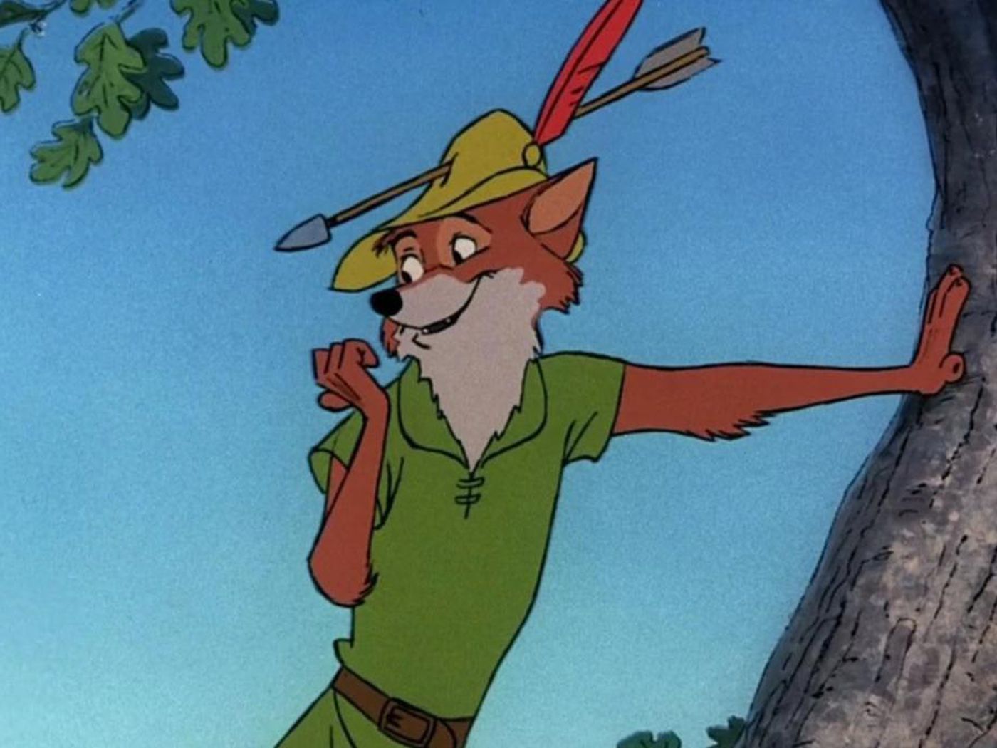 A still of Robin Hood from the 1973 animated film. 