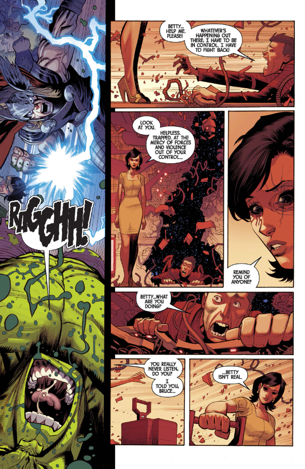 The false Betty Ross assumes command of Starship Hulk. Hulk #5, Marvel Comics, 2022.