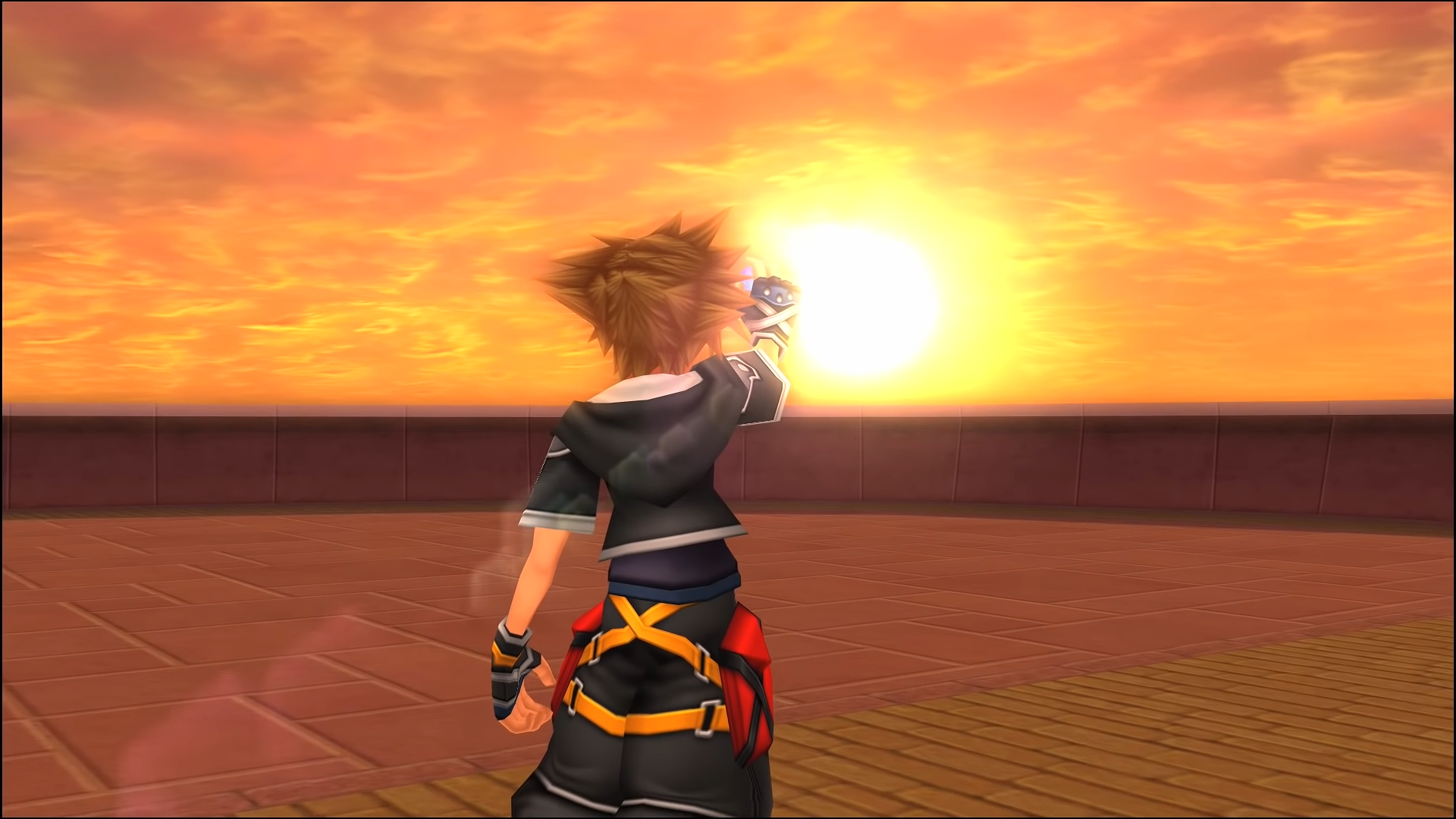 "Kingdom Hearts II". 2007. Square Enix. Disney. Sora looks at the sunset.