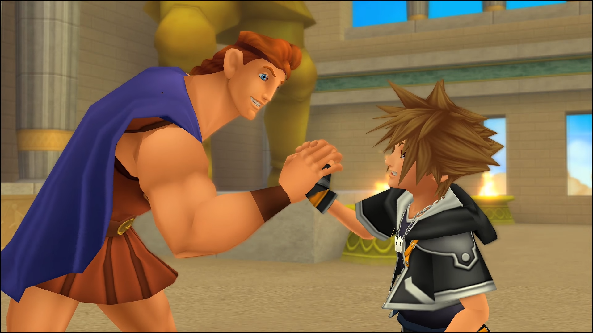 "Kingdom Hearts II". 2007. Square Enix. Disney. Sora and Hercules reunite.