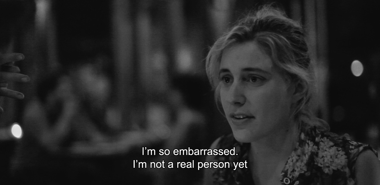 Greta Gerwig as Frances out to dinner. Baumbach, Noah, Dir. Frances Ha. 2012.