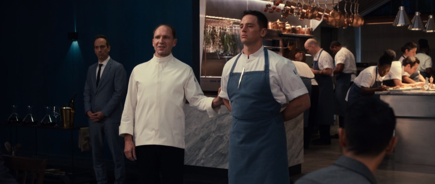 Chef Slowik introducing sous chef Jeremy in The Menu (2022).