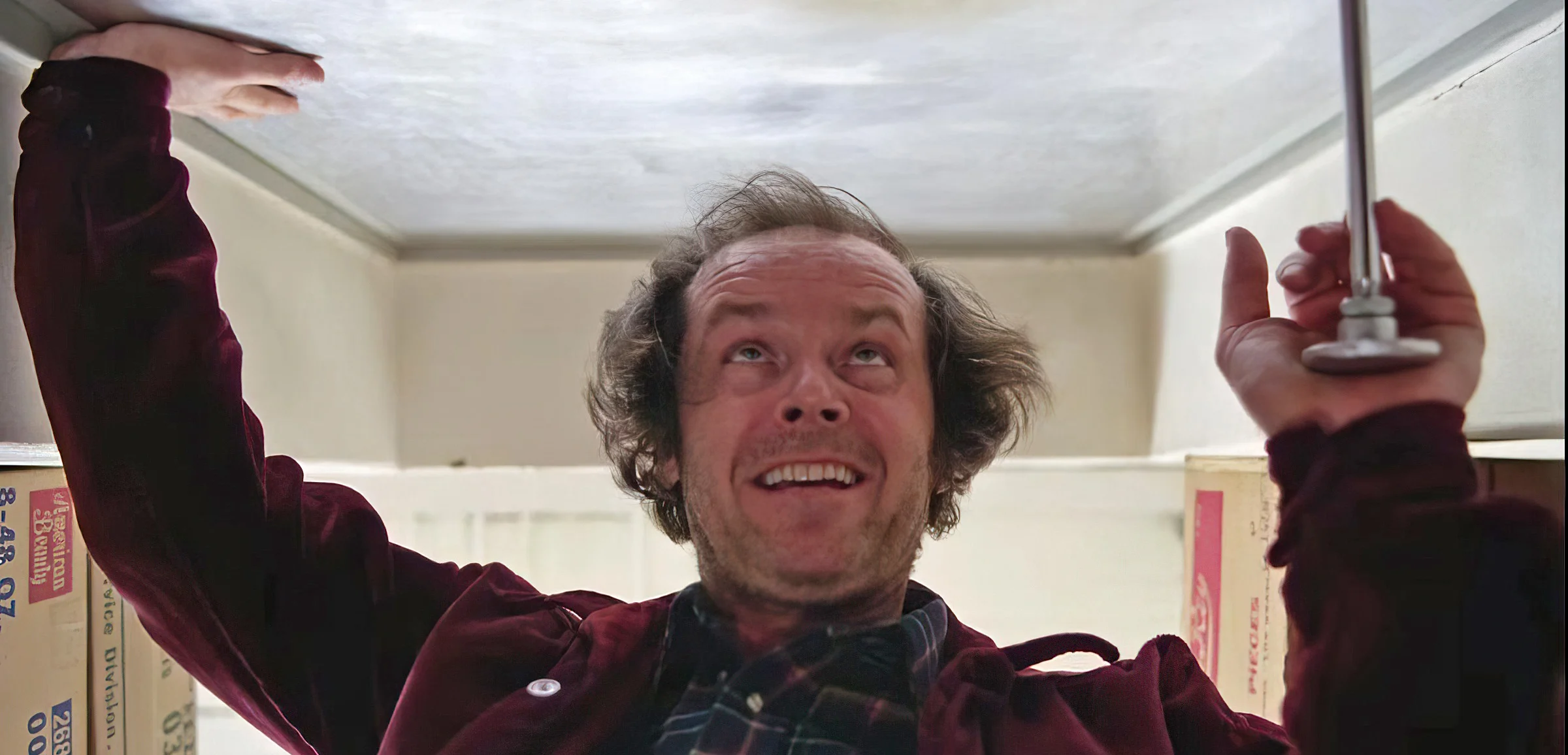 Kubrick, Stanley. The Shining (1980). Jack in the freezer, an example of psychological horror. 