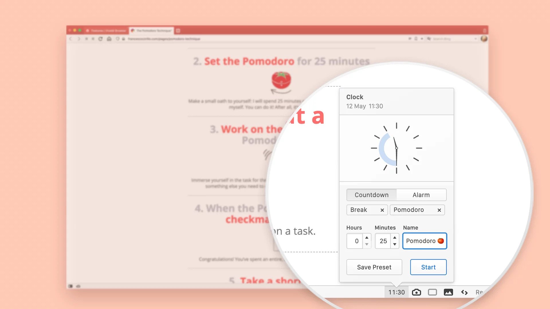 Vivaldi, T. The Pomodoro timer right in your browser. Vivaldi Browser. 2020, May 13.